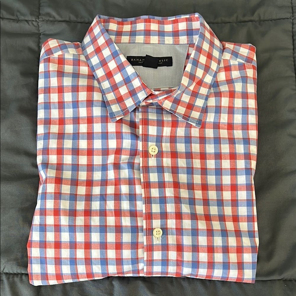Banana Republic Soft Wash Plaid Shirt Size XL